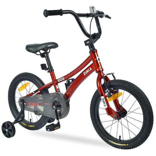 POWANLI 16"Kids Bike, Kids' Bicycle With height-adjustable Saddle and Handlebar for Boys and Girls Age 4-7 Years