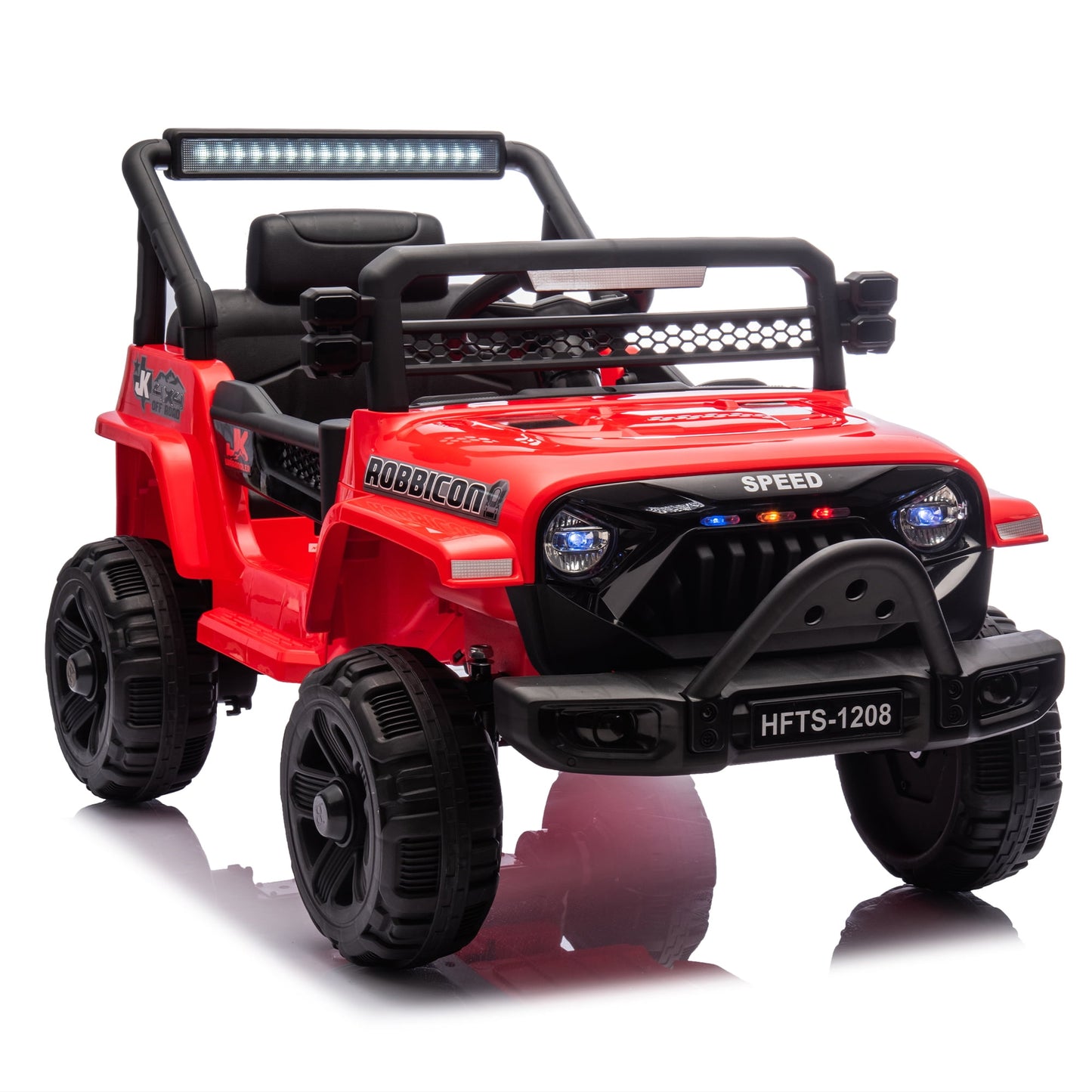 POVANLI 12V Kids Ride On Electric Truck Car W/Parents Control,2WD,Early education function,Adjustable volume,USB,MP3,Bluetooth,Microphone jack,Power display,LED lights for kids aged 1-4(Red)