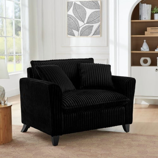 GAKMCIL Sofa Couch with Pillow/Backrest,Lazy Sofa Chair with Armrest,Versatile Seating for Reading Gaming,Single,Black