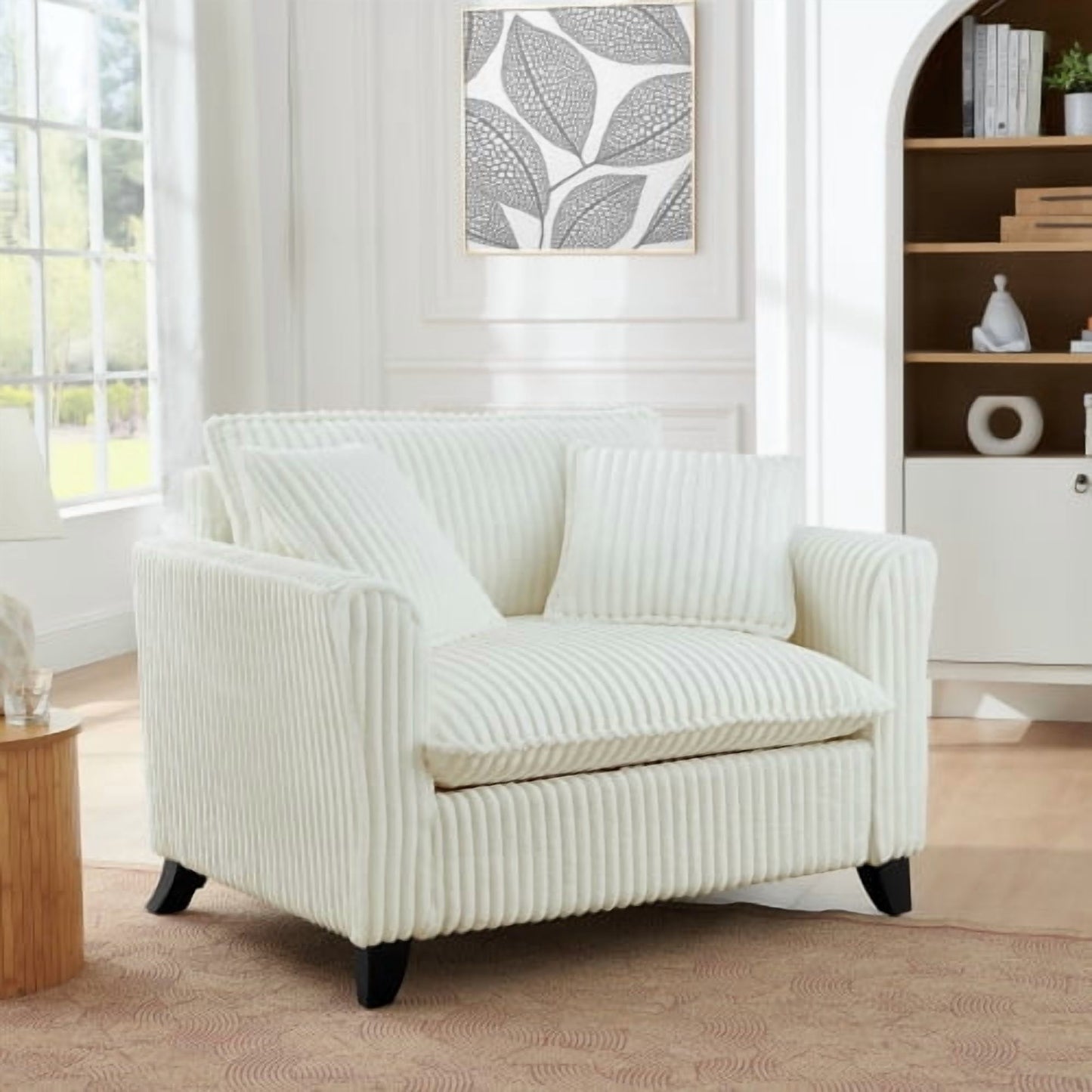 GAKMCIL Sofa Couch with Pillow/Backrest,Lazy Sofa Chair with Armrest,Versatile Seating for Reading Gaming,Single,Beige