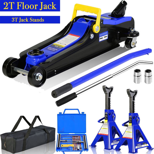 POVANLI Adjustable Height Floor Jack, 29.57x 14.17 x 6.38 in, 47.9 lb