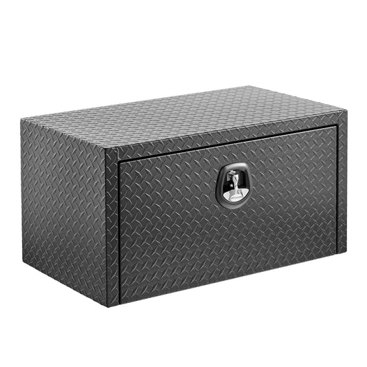 GAKMCIL 36" Heavy Duty Aluminum Diamond Plate Tool Underbody Box, Outdoor Waterproof Square Truck Storage Organizer Chest with Lock and Keys, 31lbs Load for Trucks, RVs, ATVs, Trailers, Garages