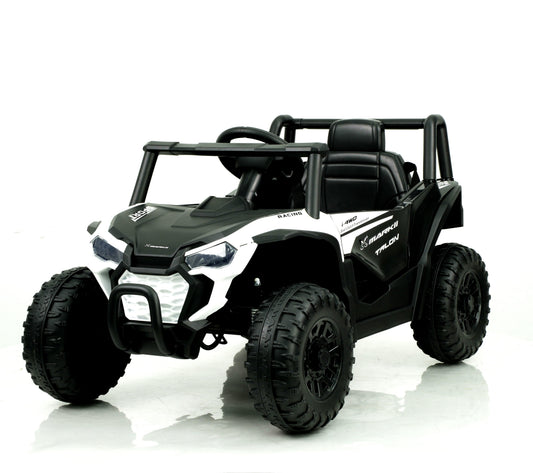 POVANLI 12V Kids Ride On Electric UTV Car W/Parents Remote, Slow start, Two driving modes, Three speeds, Power Display, LED Lights, USB, MP3, Bluetooth for Children Aged 3-5, Gift (White)