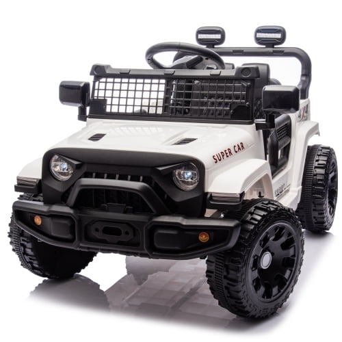 CAMSCH 24V Kids Ride on Car W/Parents Control,Four-wheel suspension,2WD,Power display,Bluetooth,MP3,Music,LED headlight,Provide a speed of 1.86-3.11MPH For Kids Aged 2-5 years old white