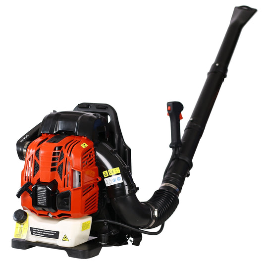 POWANLI 76CC Gas Backpack Leaf Blower with 4 Stroke Engine, High-Velocity 750CFM, Ergonomic&Low-Vibration, Cruise Control, Ideal for Year-Round Yard Maintenance Red