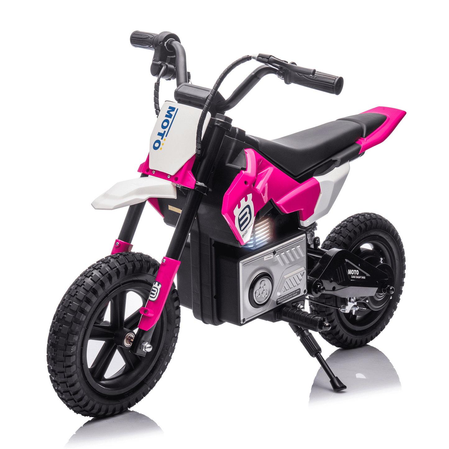 POVANLI 24V Kids Ride On Electric Toy Motocross Motorcycle,200W High Speed Hub Motor,shock absorber,Slow Start,Adjustable speed,LED breath lamp,Bluetooth,Music,Horn for children Aged 5-15(Pink)